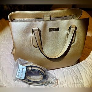Kate Spade Laurel Way Evangelie satchel/ Champagne/ Rose Gold W/crossbody Strap